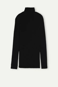 Long-sleeve High-Neck Tubular Top In Wool And Silk 14 Long-sleeve High-Neck Tubular Top In Wool And Silk -intimissimi shop CLD49T019 F