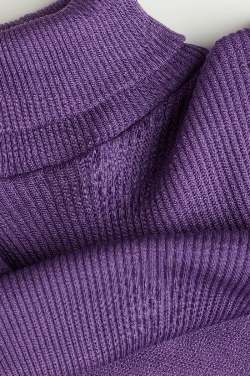 Long-sleeve High-Neck Tubular Top In Wool And Silk 8 Long-sleeve High-Neck Tubular Top In Wool And Silk - Image 6