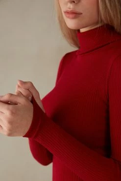 Long-sleeve High-Neck Tubular Top In Wool And Silk 11 Long-sleeve High-Neck Tubular Top In Wool And Silk -intimissimi shop CLD49T1473 DT1W