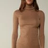 Long-sleeve High-Neck Tubular Top In Wool And Silk -intimissimi shop CLD49T2328 FI