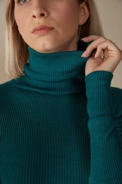 Long-sleeve High-Neck Tubular Top In Wool And Silk 10 Long-sleeve High-Neck Tubular Top In Wool And Silk -intimissimi shop CLD49T4572 DT1W