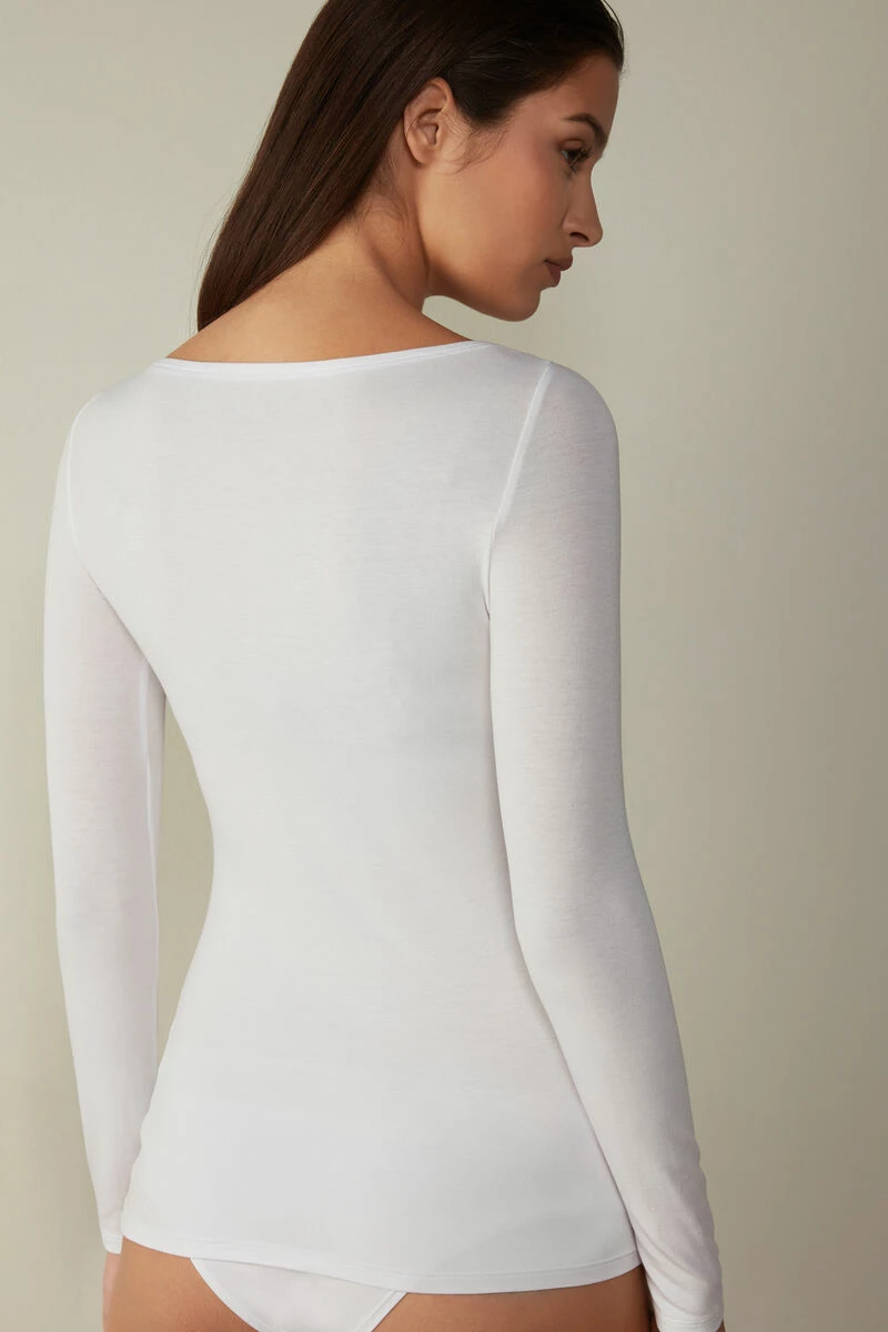 Boat-Neck Micromodal Top 7 Boat-Neck Micromodal Top - Image 5