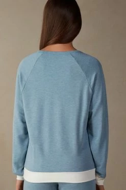 Romantic Bedroom Modal With Wool Top With Contrasting Trim 13 Romantic Bedroom Modal With Wool Top With Contrasting Trim -intimissimi shop CLD903145J BI