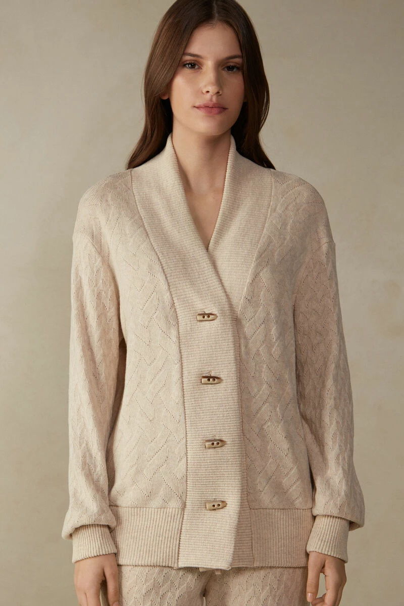 Winter Braid Jacquard Long-Sleeved Cardigan 3 Winter Braid Jacquard Long-Sleeved Cardigan
