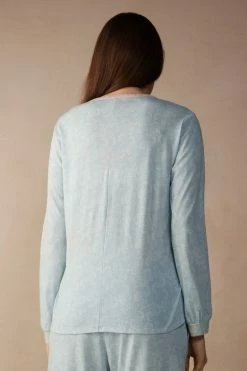 Romantic Cashmere Long-Sleeved Cotton Top 11 Romantic Cashmere Long-Sleeved Cotton Top -intimissimi shop CLD910226J BI