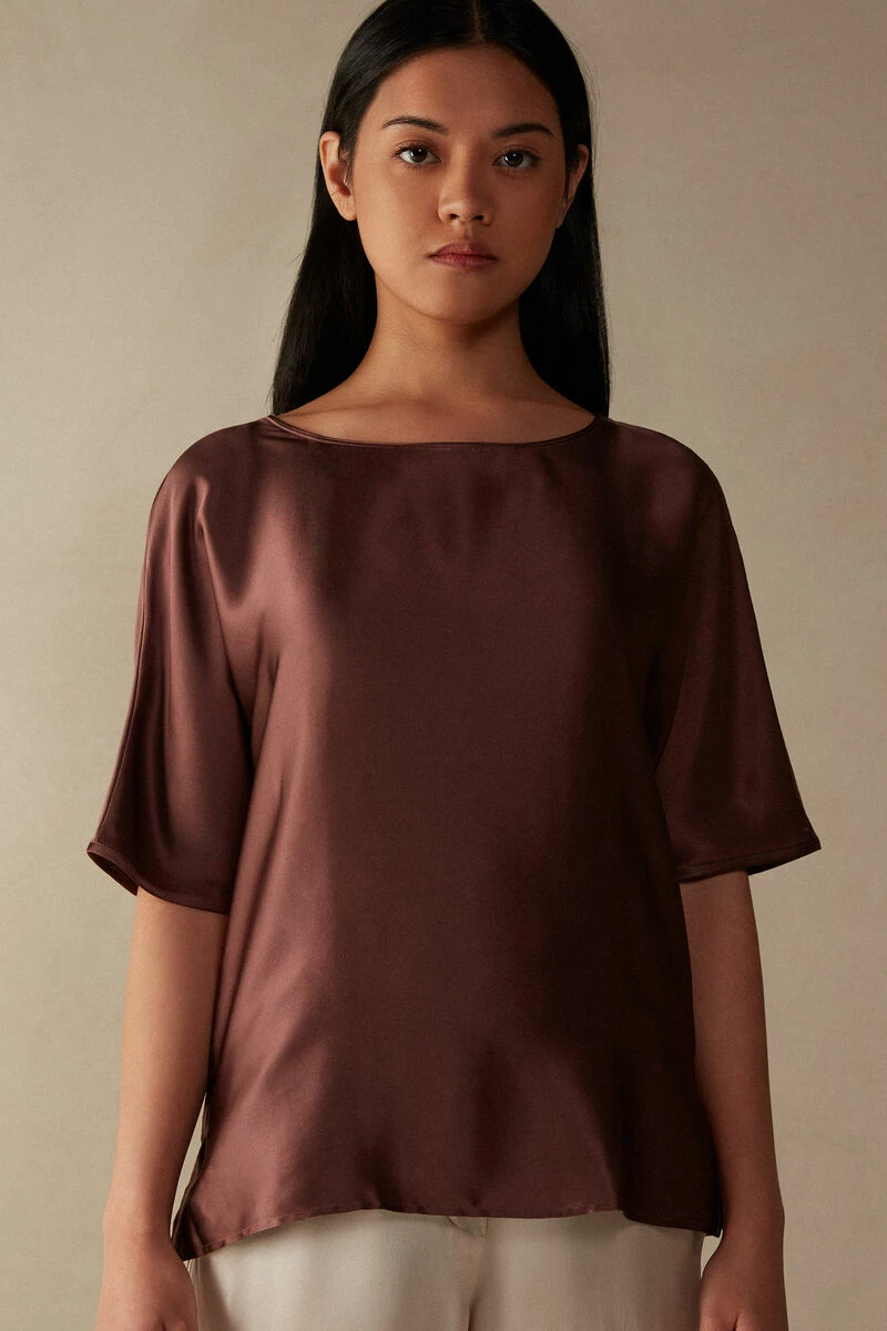 Short-Sleeved Silk And Modal Top 3 Short-Sleeved Silk And Modal Top