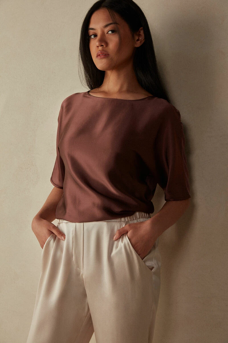 Short-Sleeved Silk And Modal Top 4 Short-Sleeved Silk And Modal Top - Image 2