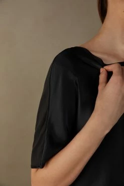 Short-Sleeved Silk And Modal Top -intimissimi shop CM162M019 DT1W