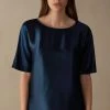 Short-Sleeved Silk And Modal Top 1 Short-Sleeved Silk And Modal Top -intimissimi shop CM162M1467 FI