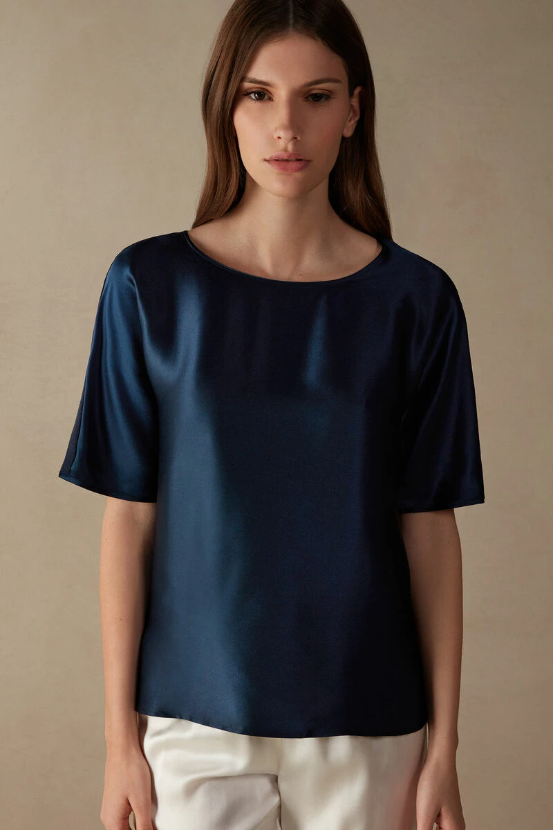 Short-Sleeved Silk And Modal Top 3 Short-Sleeved Silk And Modal Top