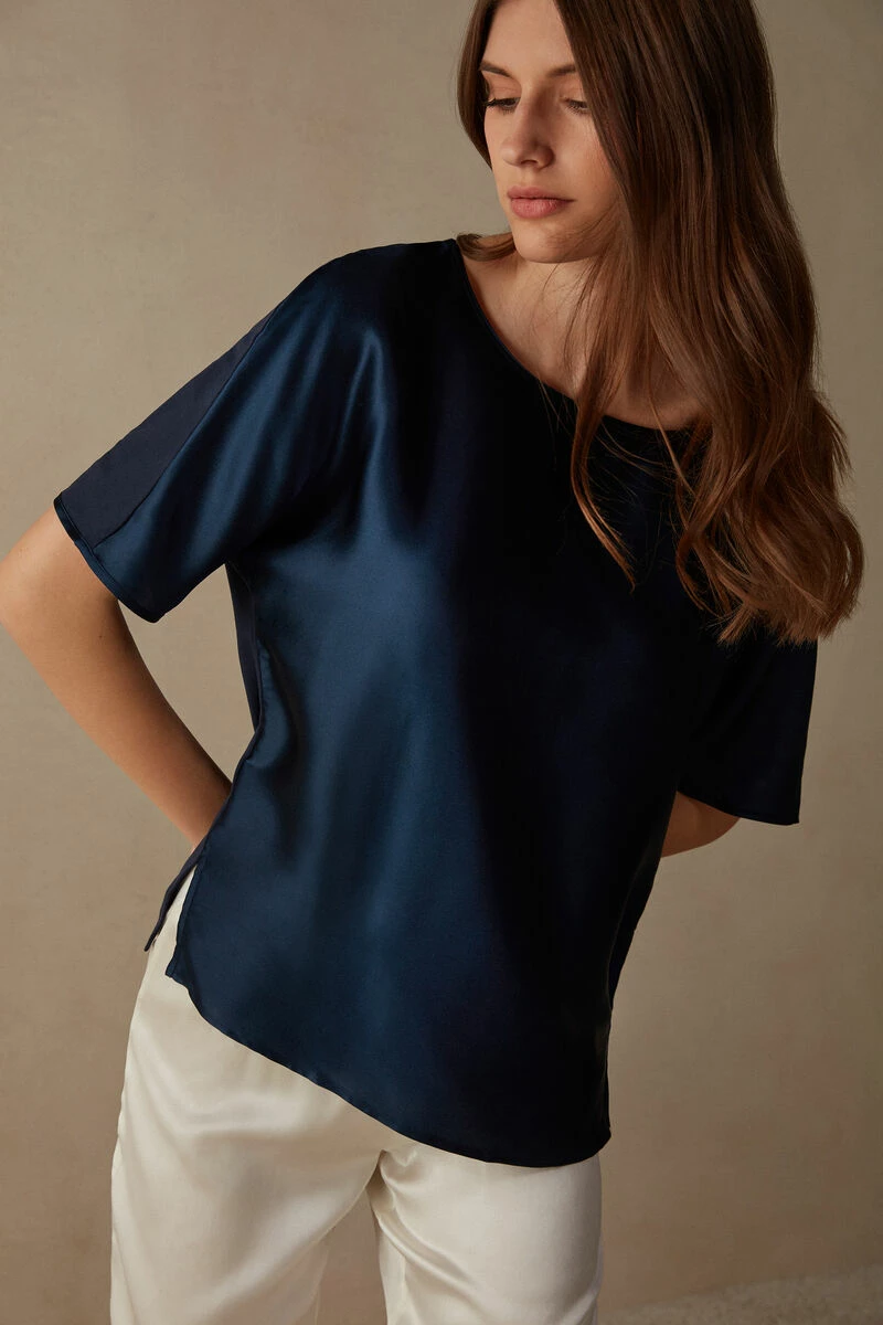 Short-Sleeved Silk And Modal Top 4 Short-Sleeved Silk And Modal Top - Image 2