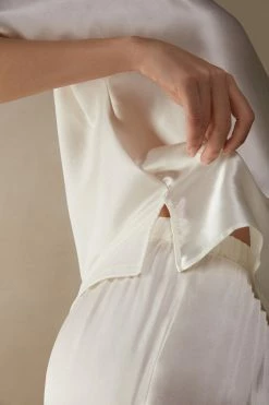 Short-Sleeved Silk And Modal Top 10 Short-Sleeved Silk And Modal Top -intimissimi shop CM162M2127 DT1W