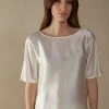 Short-Sleeved Silk And Modal Top 2 Short-Sleeved Silk And Modal Top -intimissimi shop CM162M2127 FI