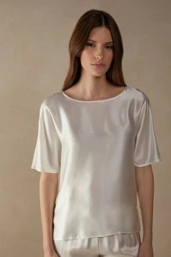 Short-Sleeved Silk And Modal Top