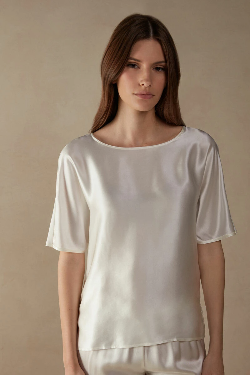 Short-Sleeved Silk And Modal Top 3 Short-Sleeved Silk And Modal Top