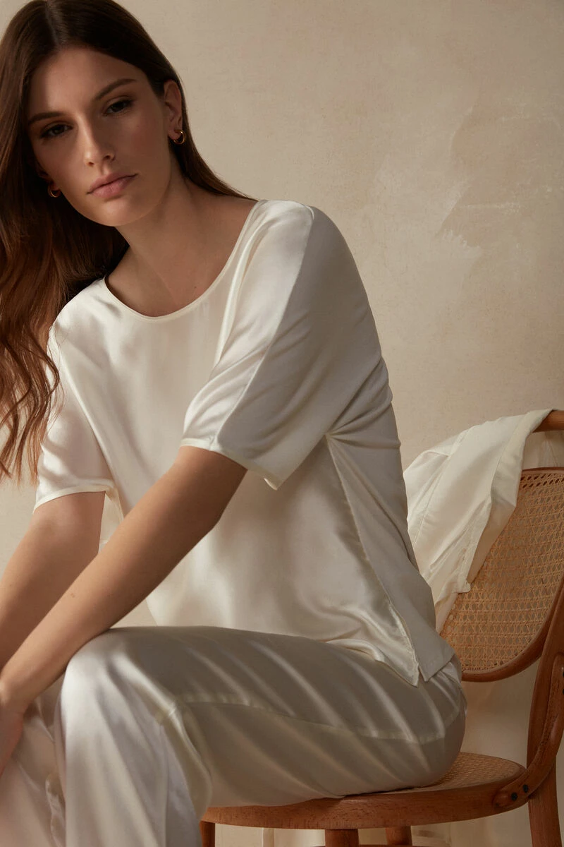 Short-Sleeved Silk And Modal Top 4 Short-Sleeved Silk And Modal Top - Image 2