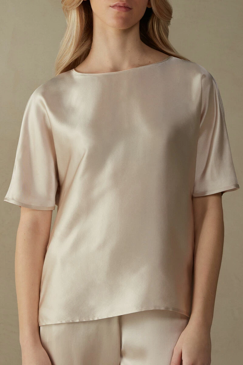Short-Sleeved Silk And Modal Top 3 Short-Sleeved Silk And Modal Top