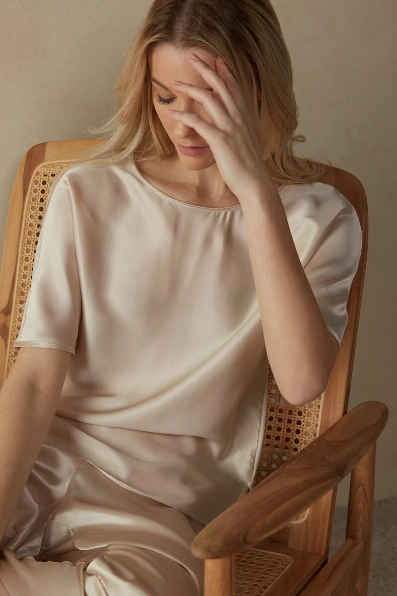 Short-Sleeved Silk And Modal Top 4 Short-Sleeved Silk And Modal Top - Image 2