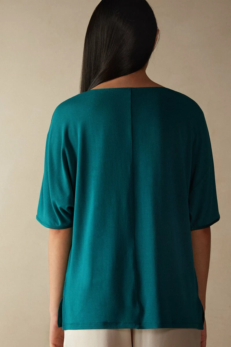 Short-Sleeved Silk And Modal Top 6 Short-Sleeved Silk And Modal Top - Image 4