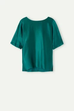 Short-Sleeved Silk And Modal Top 12 Short-Sleeved Silk And Modal Top -intimissimi shop CM162M4572 F