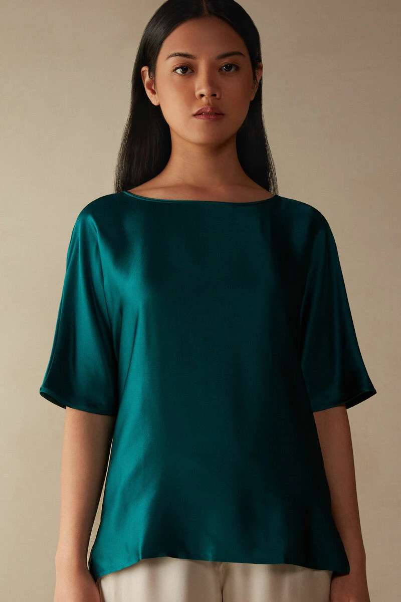 Short-Sleeved Silk And Modal Top 3 Short-Sleeved Silk And Modal Top