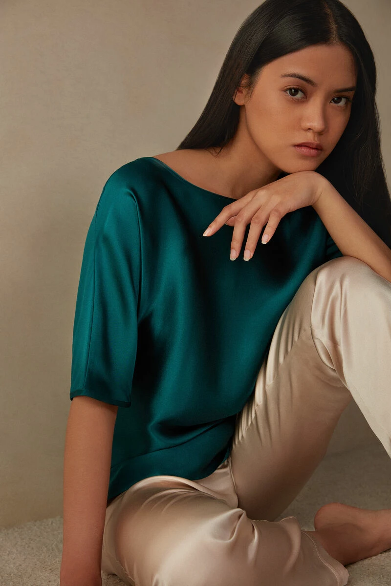 Short-Sleeved Silk And Modal Top 4 Short-Sleeved Silk And Modal Top - Image 2