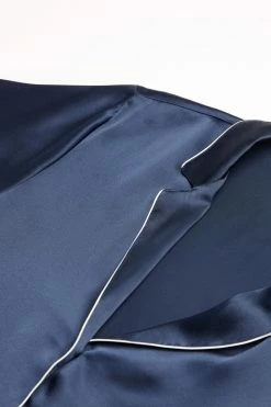 Short-Sleeved Satin Shirt With Contrasting Trim 15 Short-Sleeved Satin Shirt With Contrasting Trim -intimissimi shop CMD12333094 D1