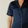 Short-Sleeved Satin Shirt With Contrasting Trim 1 Short-Sleeved Satin Shirt With Contrasting Trim -intimissimi shop CMD12333094 FI