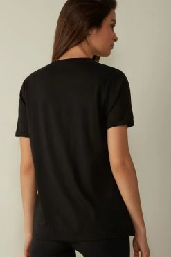 Short-Sleeved Supima® Cotton Top 11 Short-Sleeved Supima® Cotton Top -intimissimi shop CMD12O019 BI