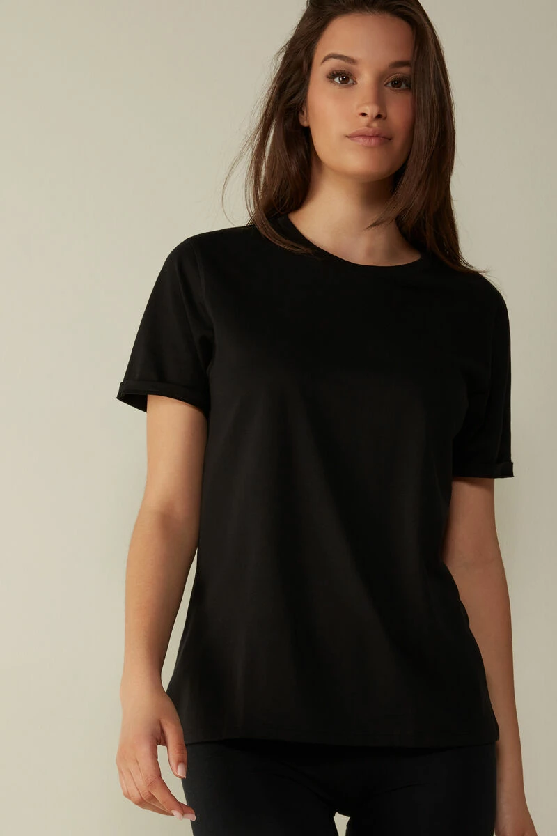 Short-Sleeved Supima® Cotton Top 3 Short-Sleeved Supima® Cotton Top