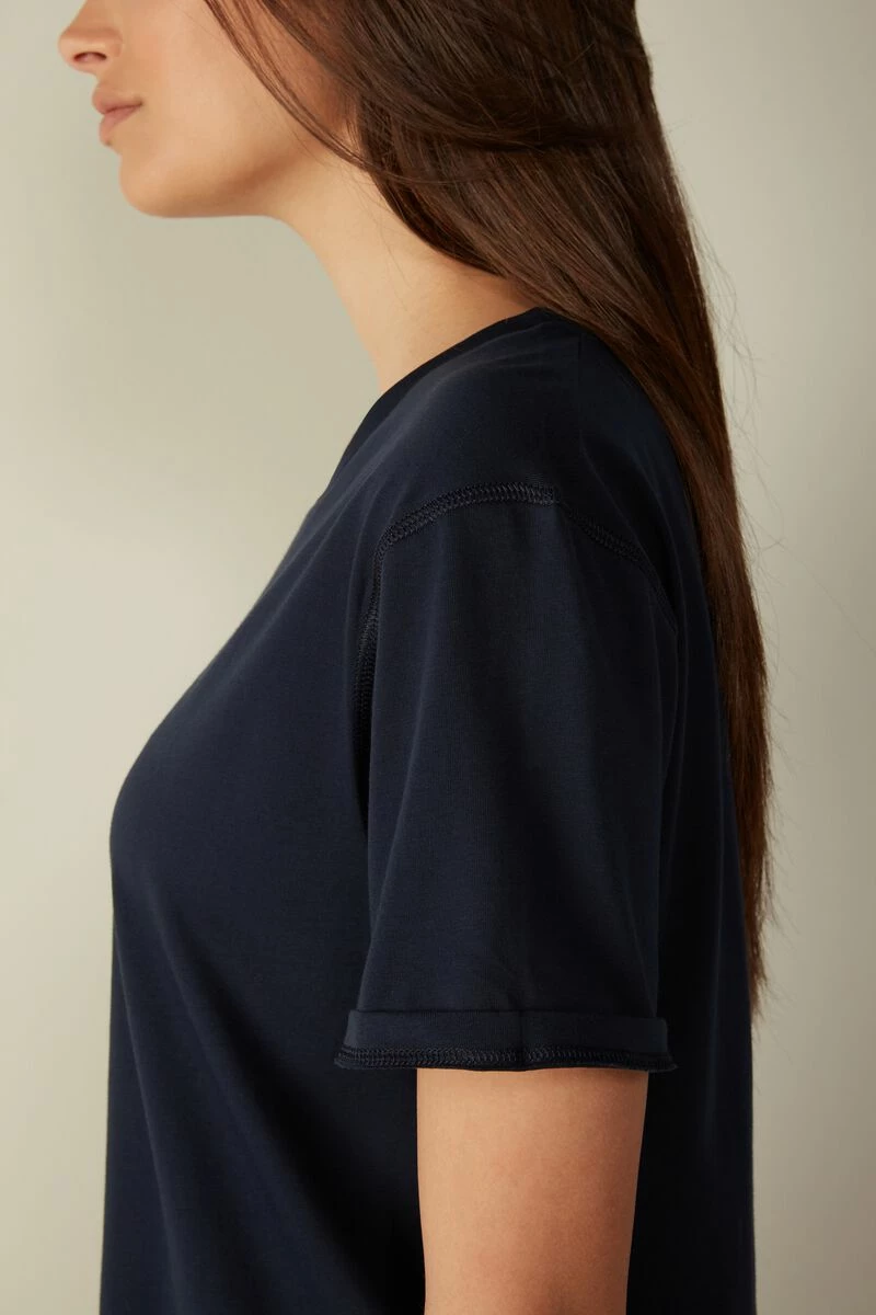 Short-Sleeved Supima® Cotton Top 4 Short-Sleeved Supima® Cotton Top - Image 2