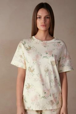 intimissimi shop 4 Scent Of Roses Short-Sleeved Cotton Top