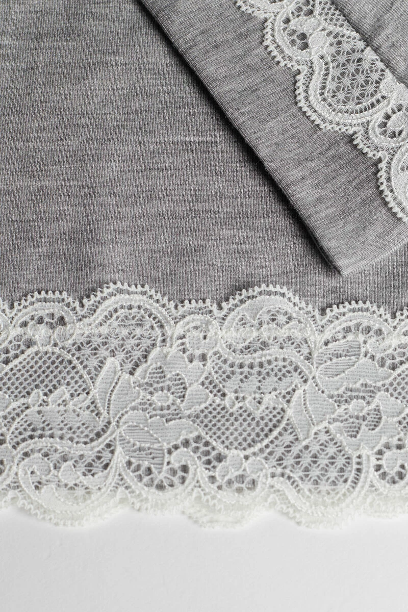 Short-Sleeve Modal Top With Lace Detail 9 Short-Sleeve Modal Top With Lace Detail - Image 7