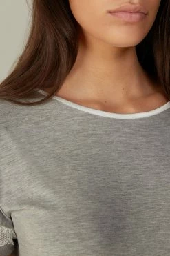 Short-Sleeve Modal Top With Lace Detail 11 Short-Sleeve Modal Top With Lace Detail -intimissimi shop CMD700031 DT1W