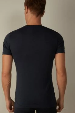 Stretch Supima® Cotton T-Shirt 13 Stretch Supima® Cotton T-Shirt -intimissimi shop CMU12A800 BI