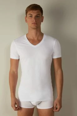 Stretch Supima® Cotton T-Shirt With V Neck