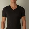 Stretch Supima® Cotton T-Shirt With V Neck 1 Stretch Supima® Cotton T-Shirt With V Neck -intimissimi shop CMU12B019 FI