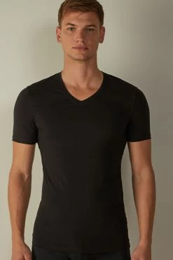 Stretch Supima® Cotton T-Shirt With V Neck