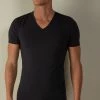 Stretch Supima® Cotton T-Shirt With V Neck 2 Stretch Supima® Cotton T-Shirt With V Neck -intimissimi shop CMU12B800 FI