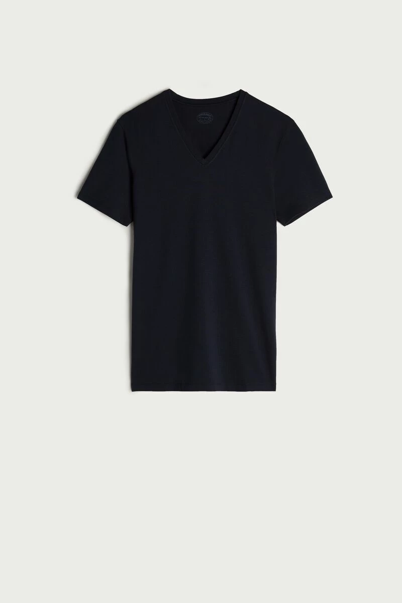 Stretch Supima® Cotton T-Shirt With V Neck 7 Stretch Supima® Cotton T-Shirt With V Neck - Image 5