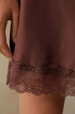 Silk Slip With Lace Insert Detail 10 Silk Slip With Lace Insert Detail -intimissimi shop LC71S1002J DT1W