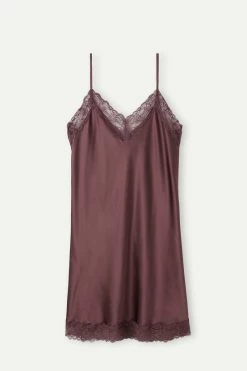 Silk Slip With Lace Insert Detail 12 Silk Slip With Lace Insert Detail -intimissimi shop LC71S1002J F