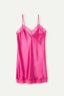 Silk Slip With Lace Insert Detail 12 Silk Slip With Lace Insert Detail -intimissimi shop LC71S1206J F