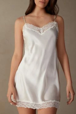 Silk Slip With Lace Insert Detail