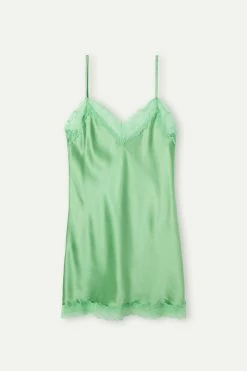 Silk Slip With Lace Insert Detail 12 Silk Slip With Lace Insert Detail -intimissimi shop LC71S1218J F