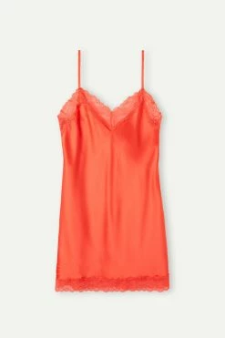 Silk Slip With Lace Insert Detail 12 Silk Slip With Lace Insert Detail -intimissimi shop LC71S1219J F