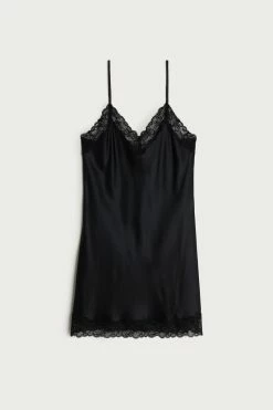 Silk Slip With Lace Insert Detail 14 Silk Slip With Lace Insert Detail -intimissimi shop LC71S1 019 F