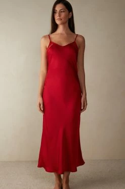 Luxury Treats Long Viscose Satin Slip