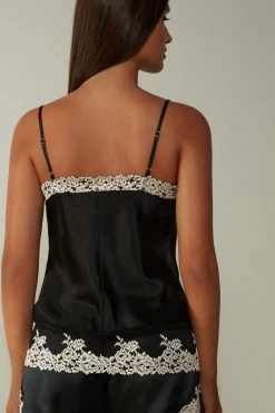 Pretty Flowers Silk Top With Spaghetti Straps 13 Pretty Flowers Silk Top With Spaghetti Straps -intimissimi shop LT1294A9887 BI