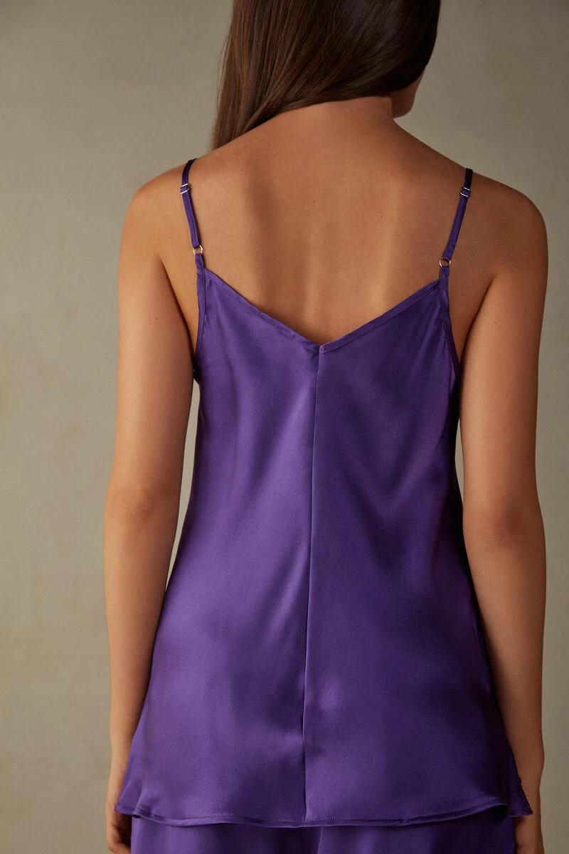 Silk Satin Top With V Neck 6 Silk Satin Top With V Neck - Image 4